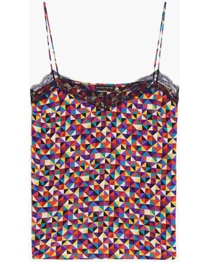 Etro Lace-Trimmed Silk Crepe De Chine Camisole - Red
