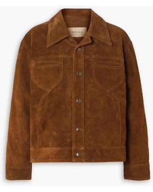 Fortela Whitney Panelled Suede Jacket - Brown