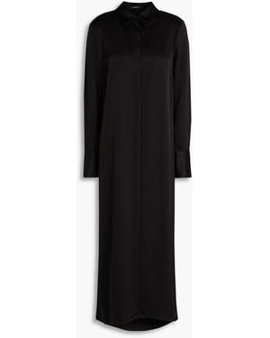 A.Emery Philippa Satin Maxi Shirt Dress - Black