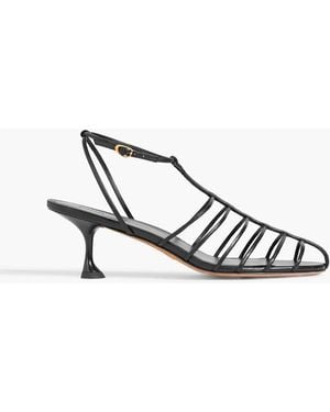Proenza Schouler Tee Cage Leather Sandals - Black