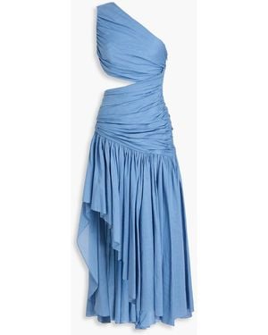 Zimmermann One-shoulder Asymmetric Cotton Dress - Blue