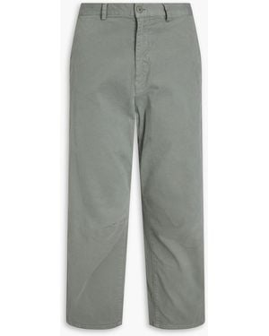 Nili Lotan Carpenter Cropped Cotton-Blend Twill Trousers - Grey