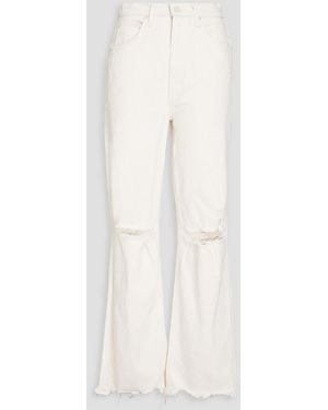 Mother Tunnel vision sneak hoch sitzende jeans mit geradem bein in distressed-optik - Weiß