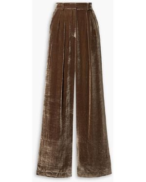 Ulla Johnson Veronica Velvet Wide-leg Trousers - Brown