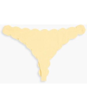 Marysia Swim North Scalloped Seersucker Bikini Briefs - Yellow