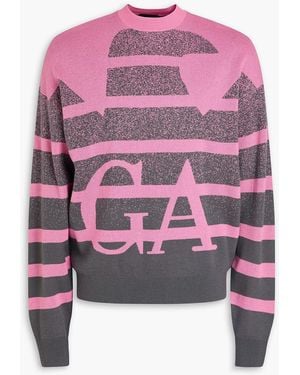 Emporio Armani Jacquard-knit Wool Jumper - Pink