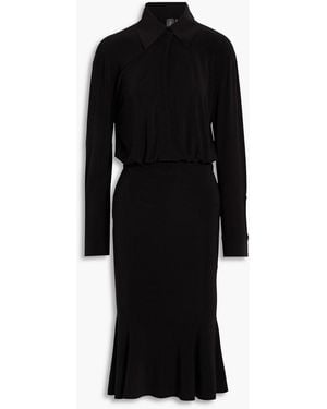 Norma Kamali Stretch-jersey Midi Shirt Dress - Black
