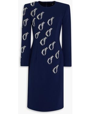 Jenny Packham Embellished Crepe Dress - Blue