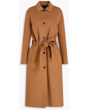 Theory Wool And Cashmere-blend Felt Coat - Brown