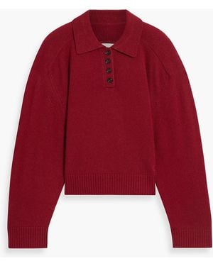 Loulou de Saison Homere Cashmere Polo Jumper - Red