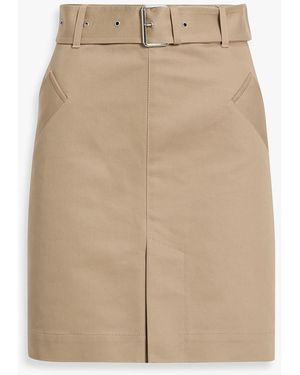 TOTEME Belted Cotton-Twill Mini Skirt - Natural