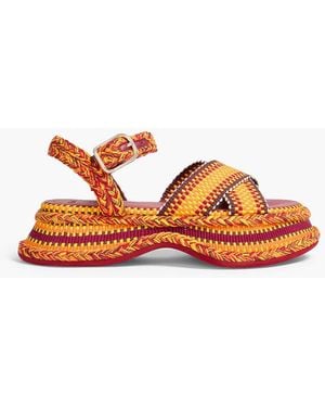 Chloé Meril Woven Platform Sandals - Orange