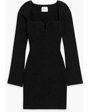 Galvan London Gaia Ribbed-knit Mini Dress - Black