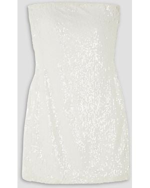SPRWMN Strapless Sequined Stretch-tulle Mini Dress - White