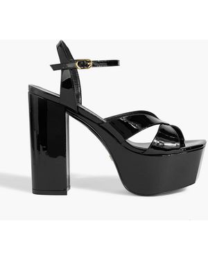 Stuart Weitzman Miami Patent-leather Platform Sandals - Black