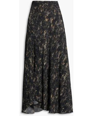 Isabel Marant Printed Silk-Blend Maxi Skirt - Black