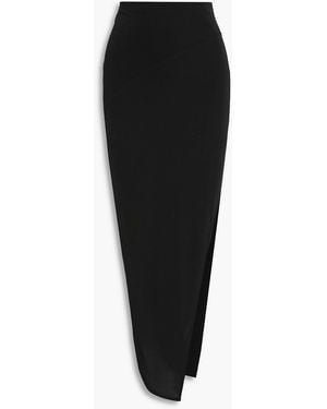 Helmut Lang Asymmetric Stretch-Jersey Maxi Skirt - Black