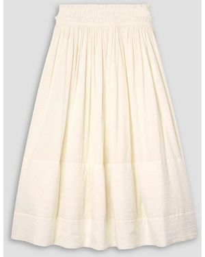 Tory Burch Layered Cotton-gauze Midi Skirt - Natural