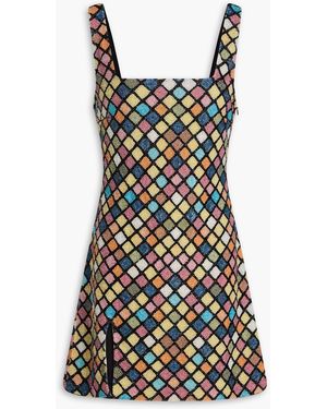 STAUD Le Sable Bead-Embellished Stretch-Tulle Mini Dress - Multicolour