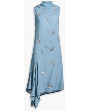 Marques'Almeida Drapiertes midikleid aus webstoff mit pailletten - Blau