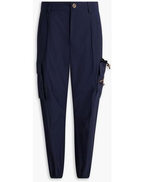 Versace Tapered Cotton Cargo Trousers - Blue