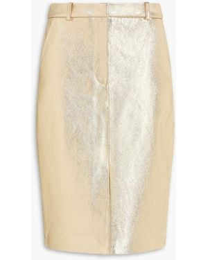 Veronica Beard Maxine Leather Pencil Skirt - Natural