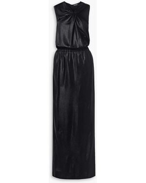 Tom Ford Drapierte robe aus glänzendem stretch-piqué mit cut-outs - Schwarz