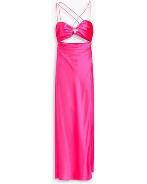The Sei Cutout Silk-satin Midi Dress - Pink
