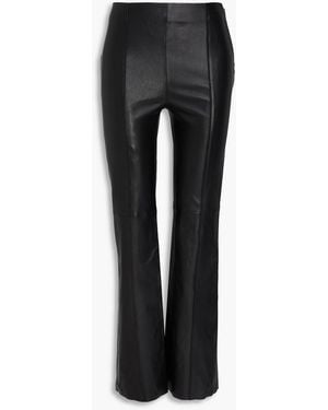 Maje Leather Bootcut Pants - Black