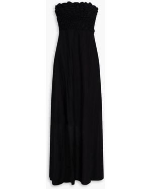 Rag & Bone Catalina Strapless Crinkled Crepe Maxi Dress - Black