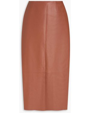 Zimmermann Leather Midi Pencil Skirt - Orange