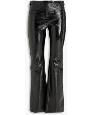 Courreges Cotton-Blend Vinyl Flared Trousers - Black