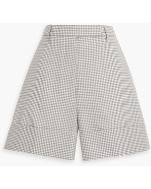Thom Browne Gingham Wool-Blend Shorts - White