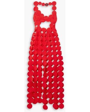 A.W.A.K.E. MODE Cutout Crepe Maxi Dress - Red
