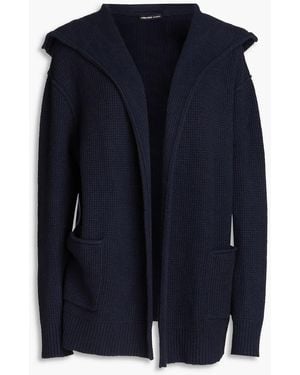 James Perse Waffle-knit Cotton-blend Cardigan - Blue