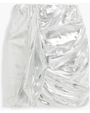IRO Seiko Draped Silk-blend Mini Skirt - White