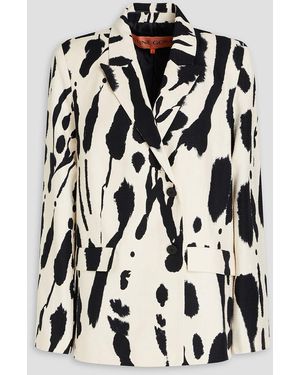 Stine Goya Steely Printed Cotton-tweed Blazer - Black