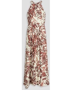 Brunello Cucinelli Printed Cotton-Poplin Maxi Dress - White