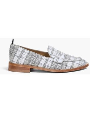 Thom Browne Tweed Loafers - White