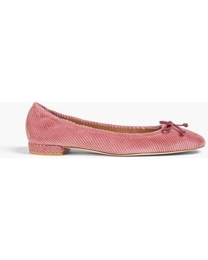 Stuart Weitzman Ballerinas "Bria" aus Cord - Pink