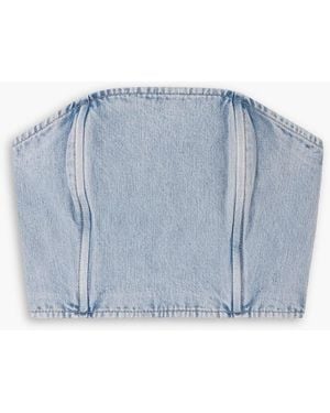 Wardrobe NYC Strapless Denim Top - Blue