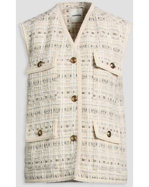 Sandro Bouclé-Tweed Vest - Natural