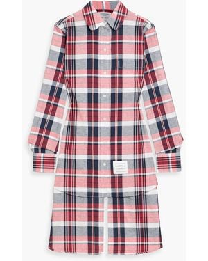Thom Browne Checked Cotton Shirt - Red