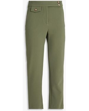 Veronica Beard Renzo Cropped Crepe Tapered Trousers - Green