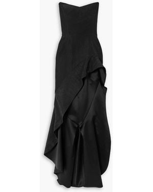 Maticevski Triumph Strapless Ruffled Taffeta Gown - Black