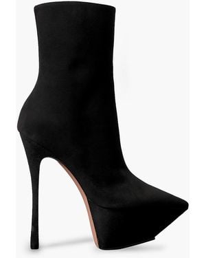 AMINA MUADDI Yigit Suede Platform Ankle Boots - Black