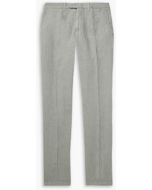 Boglioli Slim-Fit Straight-Leg Linen Pants - Gray