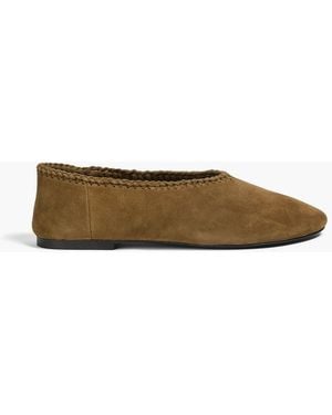 A.Emery Park Whipstitched Suede Flats - Green