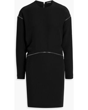 Tom Ford Cutout Zip-Detailed Silk-Crepe Mini Dress - Black