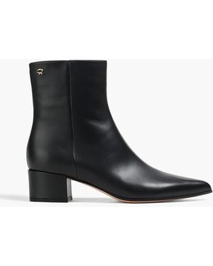 Gianvito Rossi Lyell 45 Leather Ankle Boots - Black